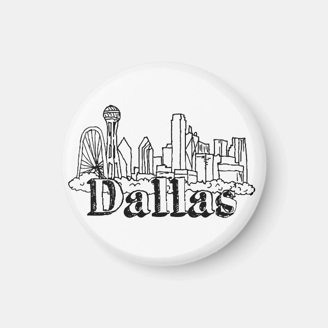 Aimant Dallas Skyline Art Design Dallas Skyline Design (Devant)