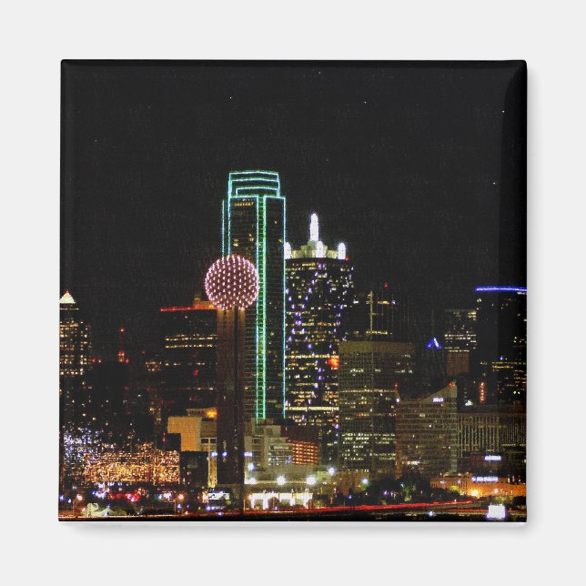 Aimant Dallas Skyline la nuit (Devant)