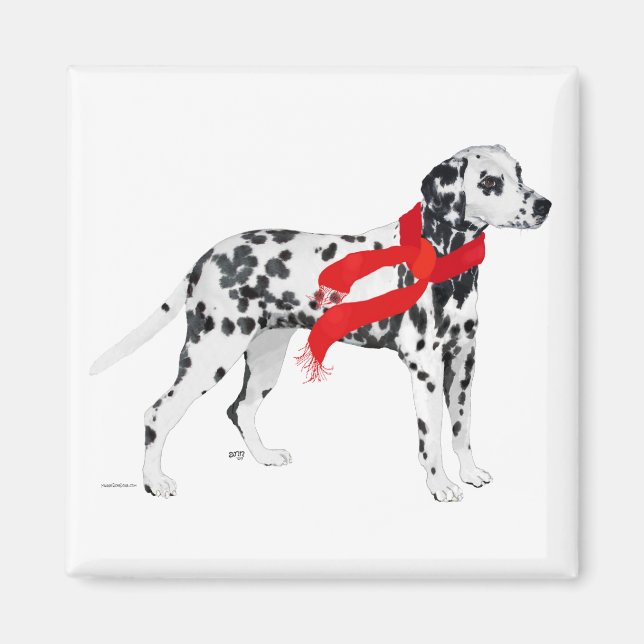 Aimant Dalmatien au foulard rouge (Devant)