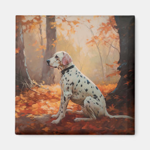Aimant Dalmatien en automne Feuilles automne Inspirer