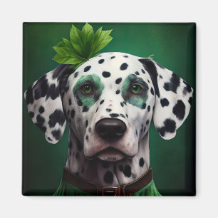 Aimant Dalmatien en tenue de la Saint-Patrick