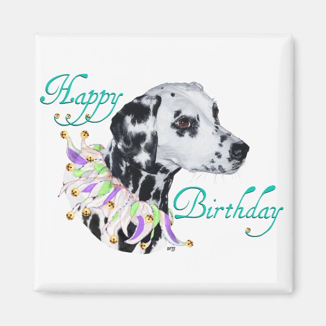 Aimant Dalmatien Joyeux Anniversaire (Devant)