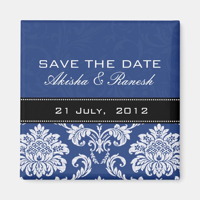 Aimant Damas bleues Enregistrer l'aimant de date (Devant)