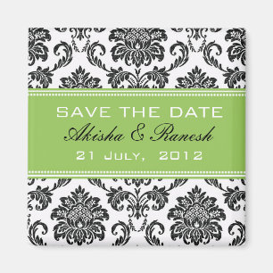 Aimant Damas Enregistrer le Mariage de date Faire-part