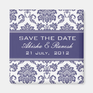 Aimant Damas Enregistrer le Mariage de date Faire-part