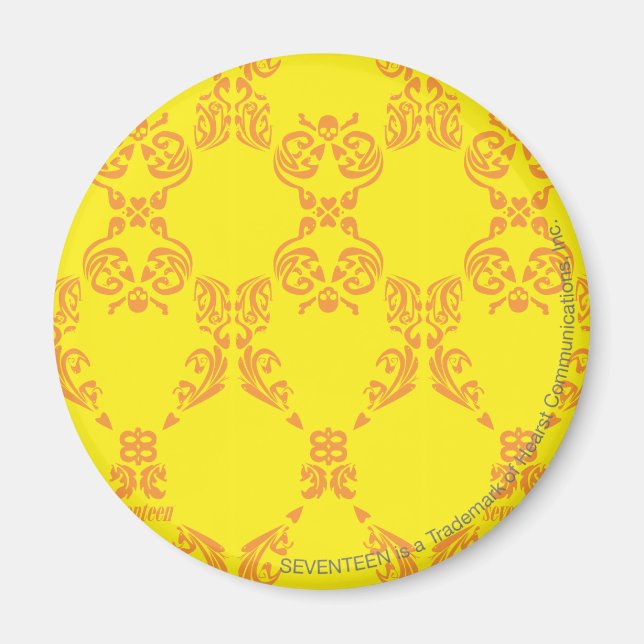 Aimant Damas jaune-orange (Devant)
