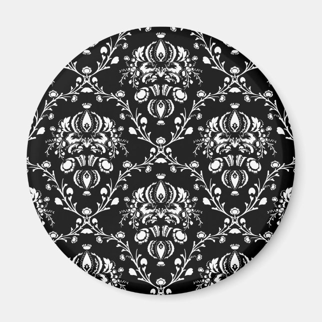 Aimant Damas noir et blanc (Devant)
