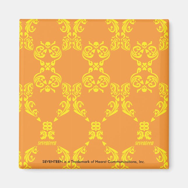 Aimant Damas Orange-Jaune (Devant)