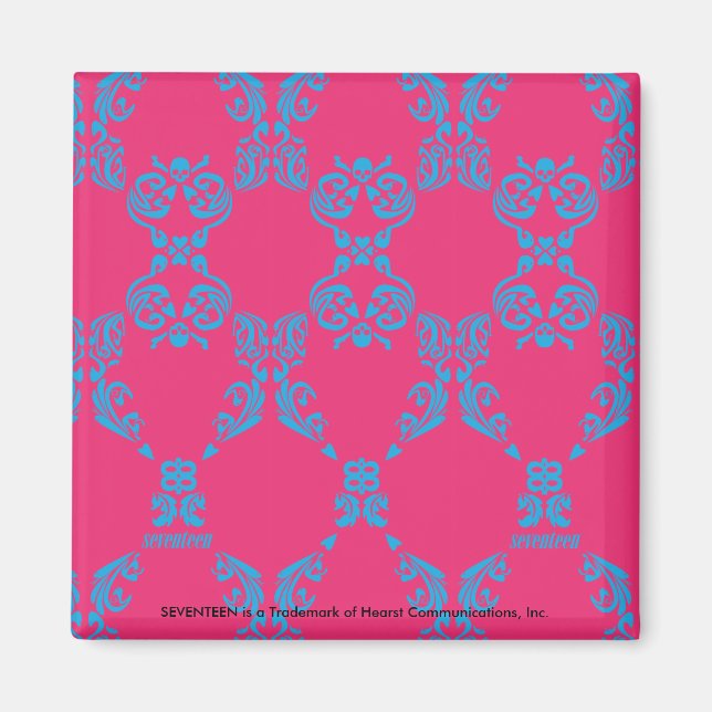 Aimant Damask Aqua-Magenta (Devant)