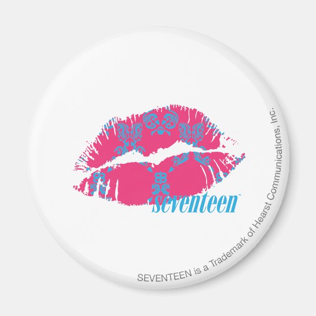 Aimant Damask Aqua-Magenta (Devant)