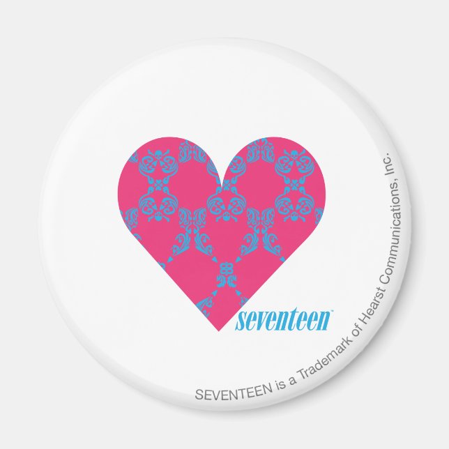 Aimant Damask Aqua-Magenta 4 (Devant)