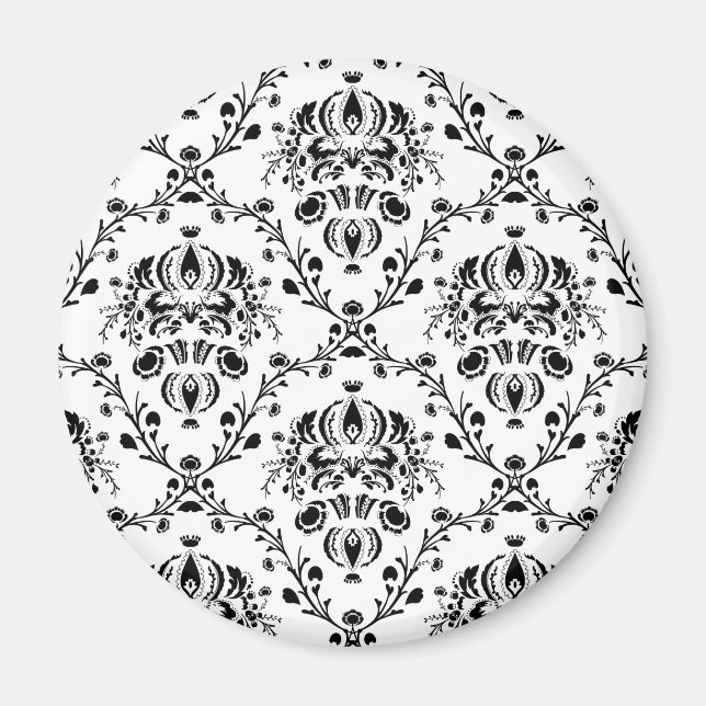 Aimant Damask blanc et noir (Devant)