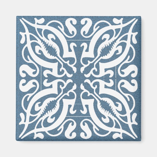 Aimant Damask blanc sur Denim arrière - plan (Devant)