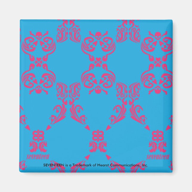 Aimant Damask Magenta-Aqua (Devant)