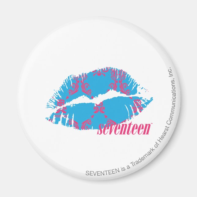 Aimant Damask Magenta-Aqua (Devant)