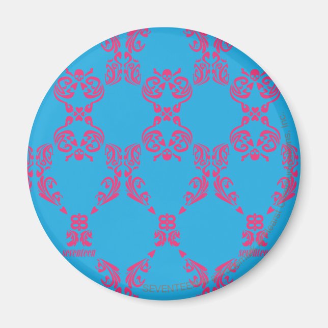 Aimant Damask Magenta-Aqua (Devant)