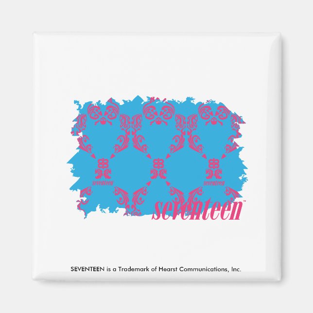 Aimant Damask Magenta-Aqua 4 (Devant)