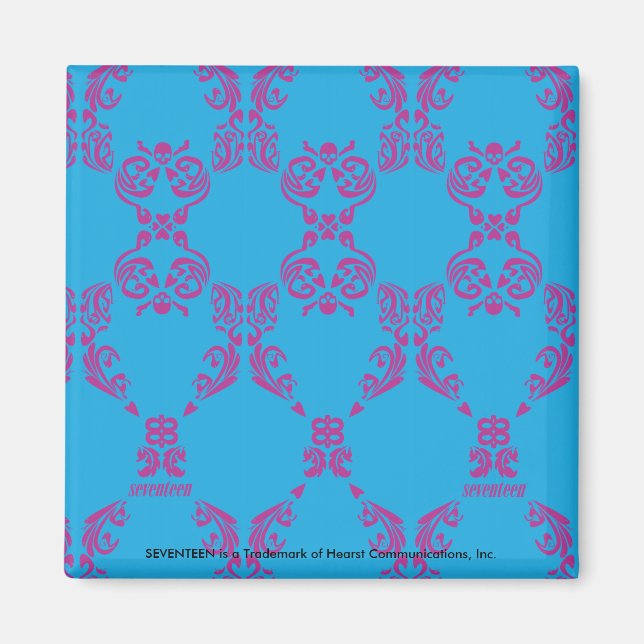Aimant Damask Purple-Aqua (Devant)