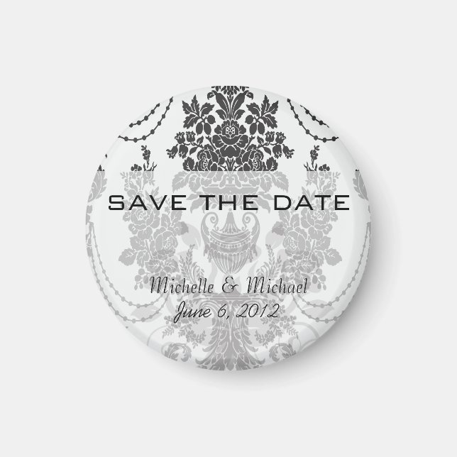 Aimant damask rose blanc et noir.ai (Devant)