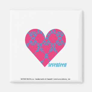 Aimant Damassé 4 Aqua-Magenta