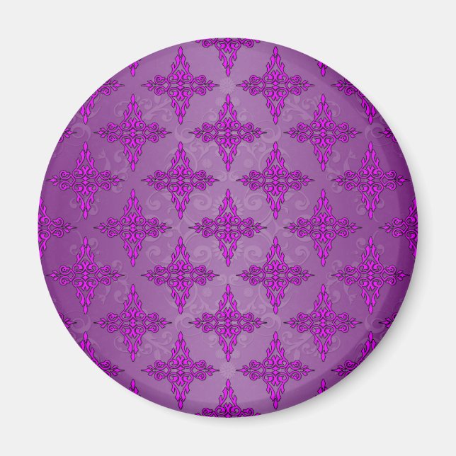 Aimant Damassé bicolore violet (Devant)