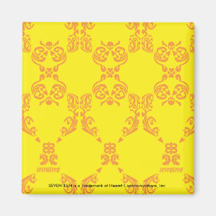Aimant Damassé jaune-orange