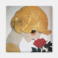 DAME À LA ROSE ROUGE