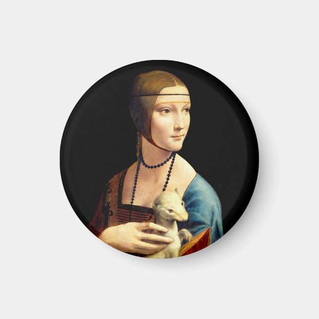 Aimant Dame à l'hermine de Léonard de Vinci (Devant)
