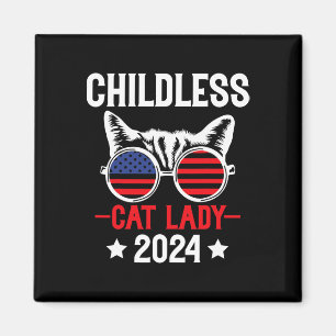 Aimant Dame au Chat sans Enfants 2024 Élections Politique