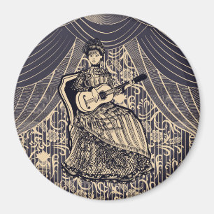 Aimant Dame avec guitare