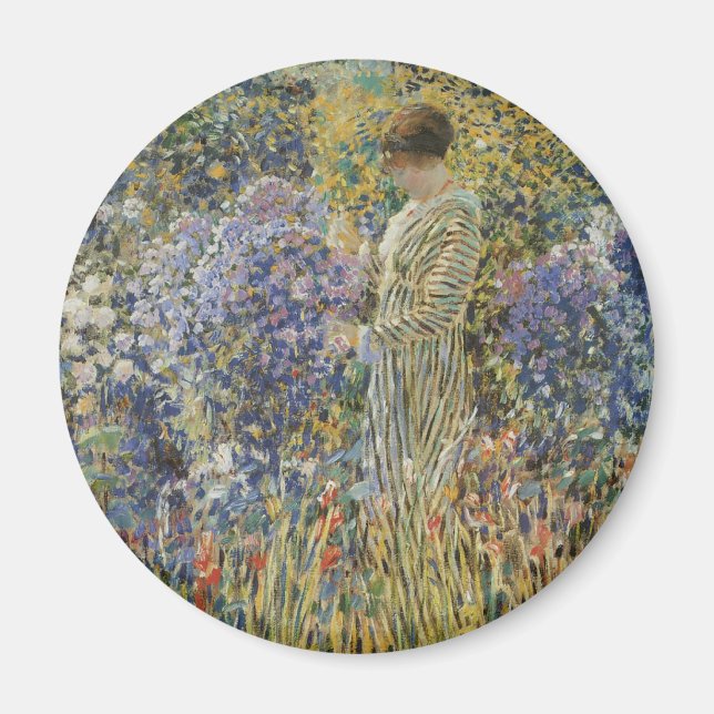 Aimant Dame dans un jardin par Frederick Frieseke, Beaux- (Devant)