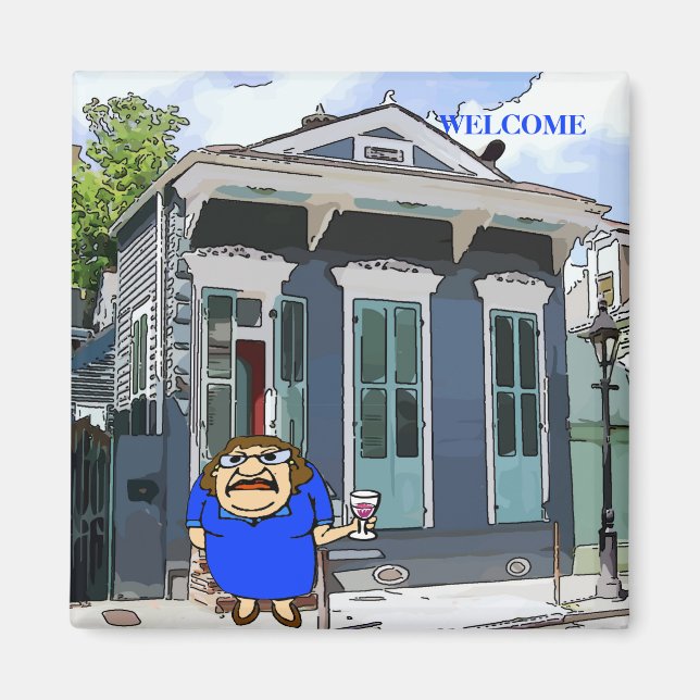 Aimant Dame de bienvenue sur Desire St (Devant)