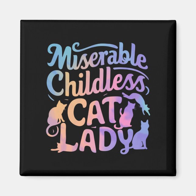 Aimant Dame de chat misérable sans enfants (Devant)