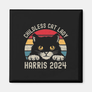 Aimant Dame de chat sans enfant pour Kamala Harris 2024 R