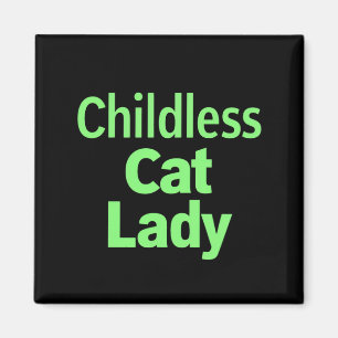 Aimant Dame de chat sans enfants drôle vote 2024
