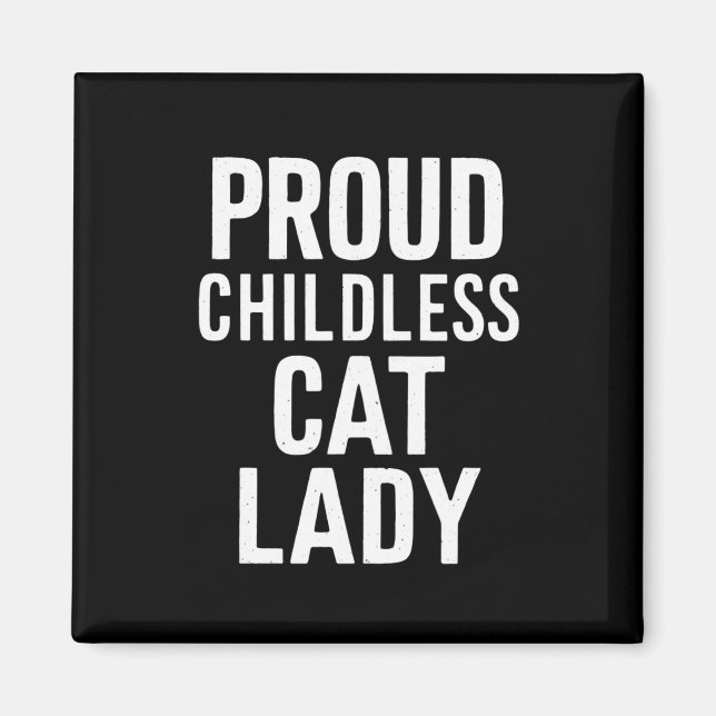 Aimant Dame de chat sans enfants pour femme maman de chat (Devant)