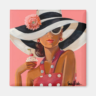 Aimant Dame de Cupcake rose par Trish Biddle