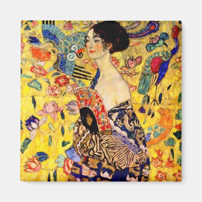 Aimant Dame Gustav Klimt avec ventilateur (Devant)