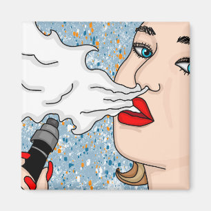 Aimant Dame Vaping Style Rétro