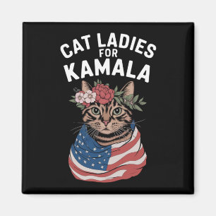 Aimant Dames aux Chats Pour Kamala Dame aux Chats Harris