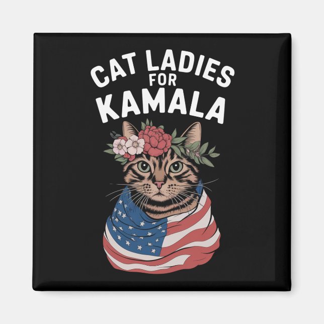 Aimant Dames aux Chats Pour Kamala Dame aux Chats Harris  (Devant)