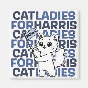Aimant Dames de chats pour Kamala Harris présidente 2024