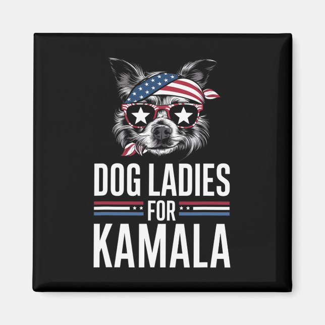 Aimant Dames Pour Kamala Funny Dog 2024 Président Kamala- (Devant)