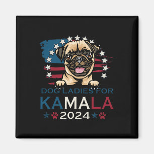 Aimant Dames Pour Kamala Harris 2024 Carlin Dog America