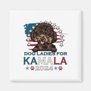 Aimant Dames pour Kamala Harris 2024 Chien Caniche Amériq