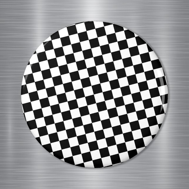 Aimant Damier noir et blanc (Créateur téléchargé)