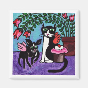 Aimant d'amis d'ange de petit gâteau