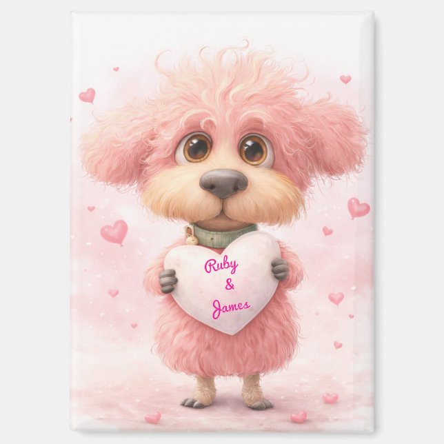 Aimant d'amour de chiot personnalisé  (Recto)