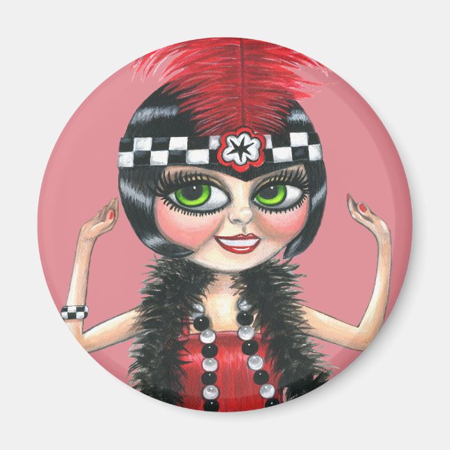 Aimant Dancing Flapper Girl Roaring Vingt ans (Devant)
