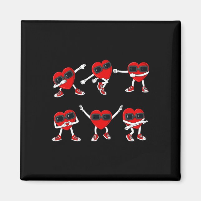 Aimant Dancing Hearts Dance Challenge Valentines Day Boys (Devant)